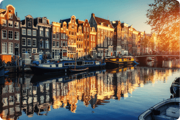Amsterdam au coucher de soleil